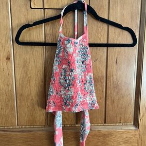 Halter crop with flower detail